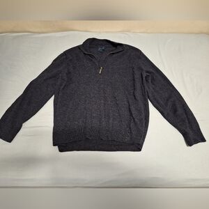 Fairlane 100% Merino wool men's XXL 1/4 zip pullover sweater in black. EUC